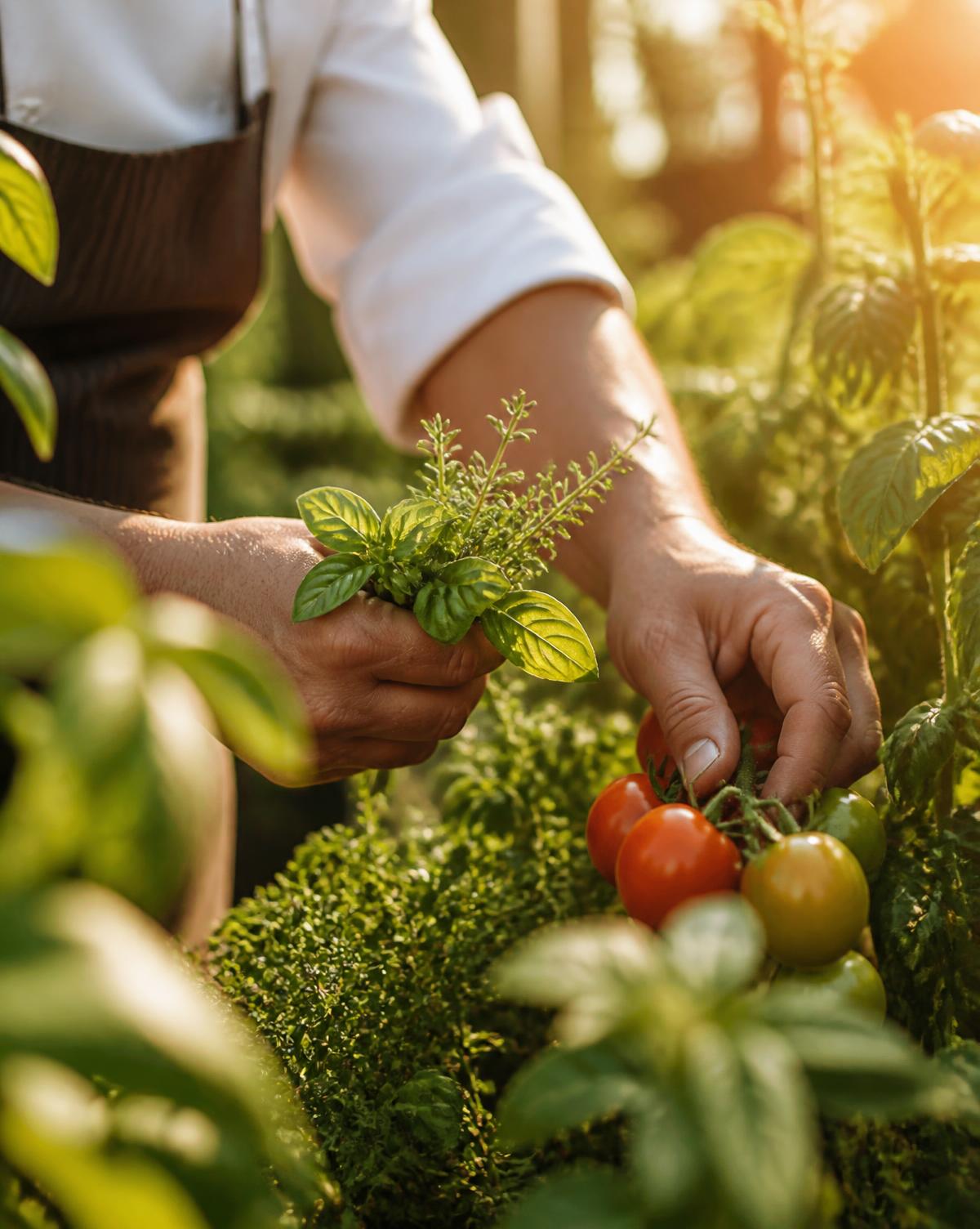 Herbs growing in the tavern kitchen garden